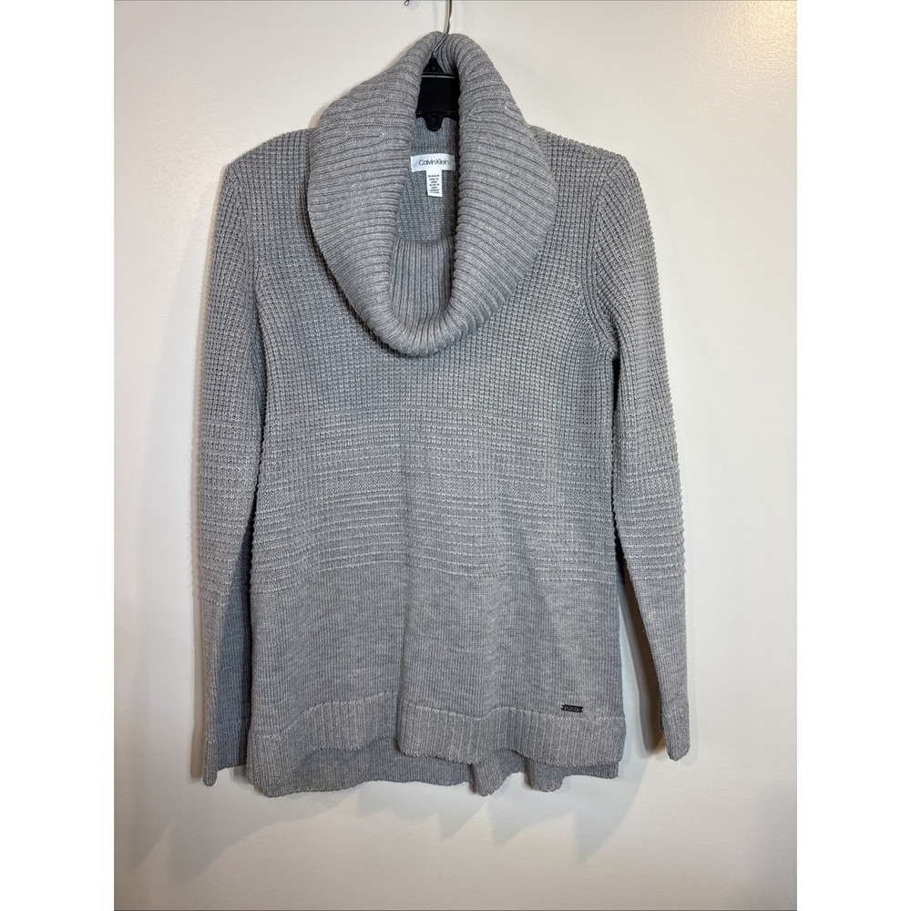 Calvin Klein‎ Cowl Neck Pullover Grey Knit Sweater Women's Small